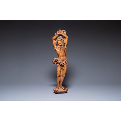 1034 - A large German basswood sculpture of Saint Sebastian, probably Lower Rhine, 16th C.Description:H.: 9... 