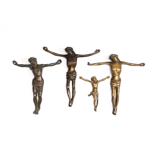 1035 - Four bronze Corpus Christi, 16/17th C.Description:H.: 13,5 cm (the tallest)Condition reports:Please ... 