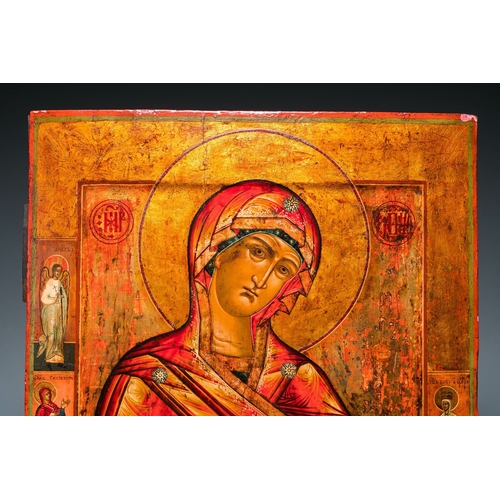 1117 - A Russian 'Mother of God' icon from a Deisis-tryptich, 18/19th C.Description:Dim.: 44,5 x 38 cmCondi... 