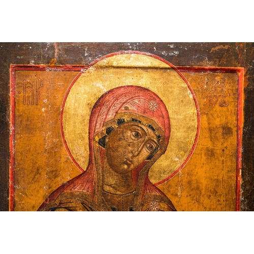 1118 - A Russian 'Mother of God' icon, 19th C.Description:Dim.: 52,5 x 44 cmCondition reports:Please contac... 