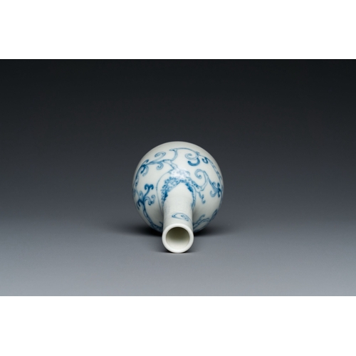 552 - A Chinese blue and white 'dragon' bottle vase, Yongzheng mark, probably RepublicDescription:H.: 11 c... 