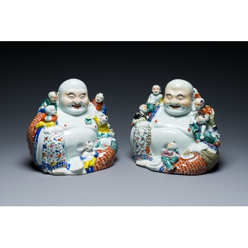 556 - Two Chinese famille rose figures of Buddha, Zhu Mao Ji Zao æ±èè¨é  mark, RepublicDescription:H.... 