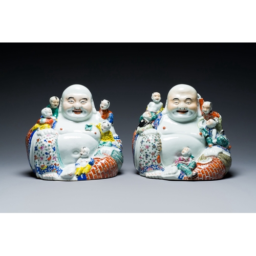 556 - Two Chinese famille rose figures of Buddha, Zhu Mao Ji Zao æ±èè¨é  mark, RepublicDescription:H.... 