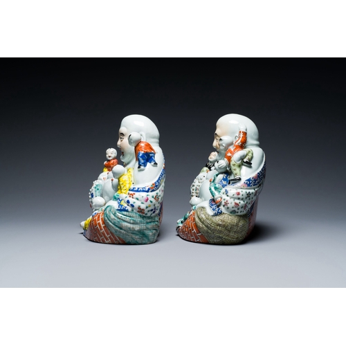 556 - Two Chinese famille rose figures of Buddha, Zhu Mao Ji Zao æ±èè¨é  mark, RepublicDescription:H.... 