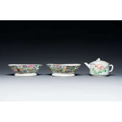 583 - Four pieces of Chinese qianjiang cai porcelain, signed Xu Pinheng è®¸åè¡¡ and Dai Huanzhao æ´ç¥æ... 