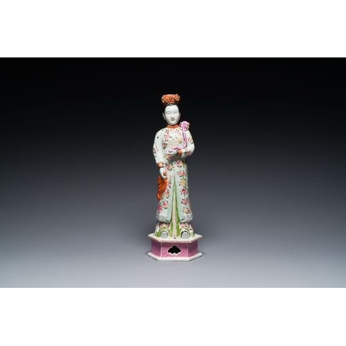 604 - A tall Chinese famille rose 'nodding head' figure, 19/20th C.Description:H.: 41 cmCondition reports:... 