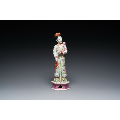 604 - A tall Chinese famille rose 'nodding head' figure, 19/20th C.Description:H.: 41 cmCondition reports:... 