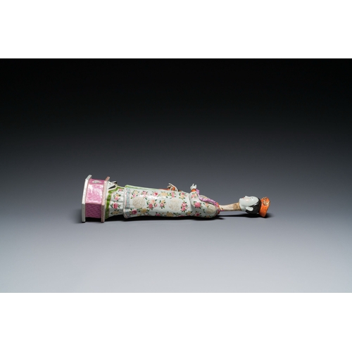 604 - A tall Chinese famille rose 'nodding head' figure, 19/20th C.Description:H.: 41 cmCondition reports:... 