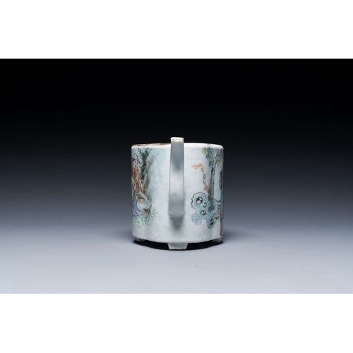 635 - A Chinese qianjiang cai teapot and cover, signed Huang Ruming é»æ±é­, dated 1895Description:L.: 1... 