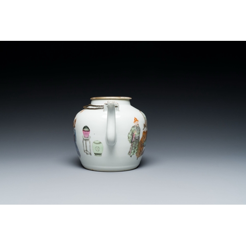 706 - A Chinese famille rose teapot with 'Guo Ziyi é­å­åç¥å£½' decoration, 19th C.Description:L.: 17 ... 