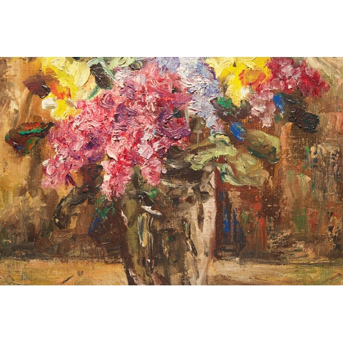 394 - Sadji (Sha Qi, Sha Yinnian) (1914-2005): Still life with flowers in a vase, oil on canvasDescription... 