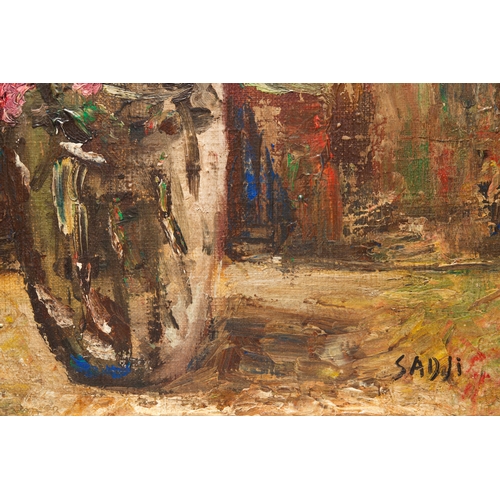 394 - Sadji (Sha Qi, Sha Yinnian) (1914-2005): Still life with flowers in a vase, oil on canvasDescription... 