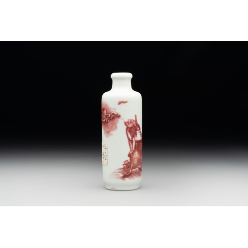 24 - A Chinese copper-red snuff bottle with Li Tieguai, 18/19th C.H.: 8,1 cmThe absence of a condition re... 