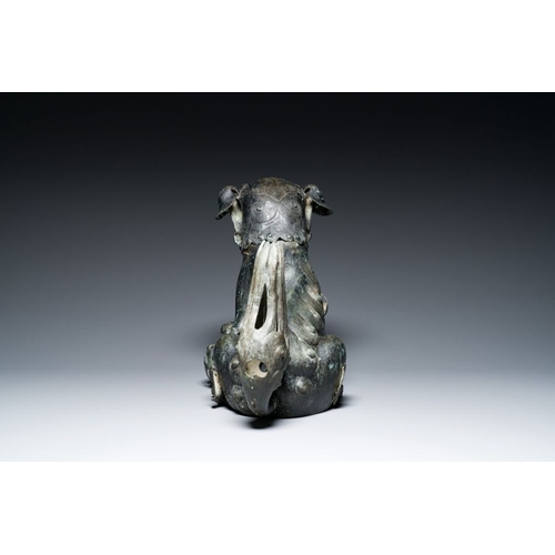 147 - A large Chinese bronze 'Buddhist lion' censer, MingH.: 46 cmThe absence of a condition report does n... 