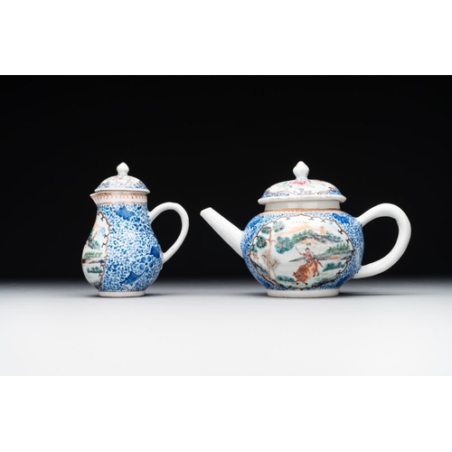 242 - A Chinese famille rose 20-piece tea service, Yongzheng/QianlongL.: 17,5 cm - H.: 8,4 cm (the teapot)... 