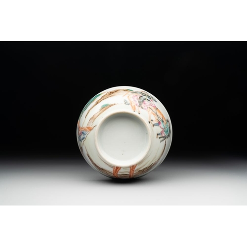 255 - A Chinese famille rose 'Don Quixote' cup and saucer, 18/19th C.Dia.: 8 cm - H.: 4,5 cm (the cup)Dia.... 