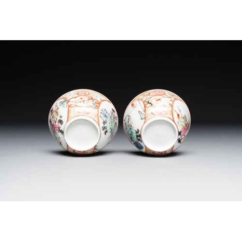 267 - A pair of fine Chinese Canton famille rose cups, YongzhengDia.: 7,5 cm - H.: 4 cmThe absence of a co... 