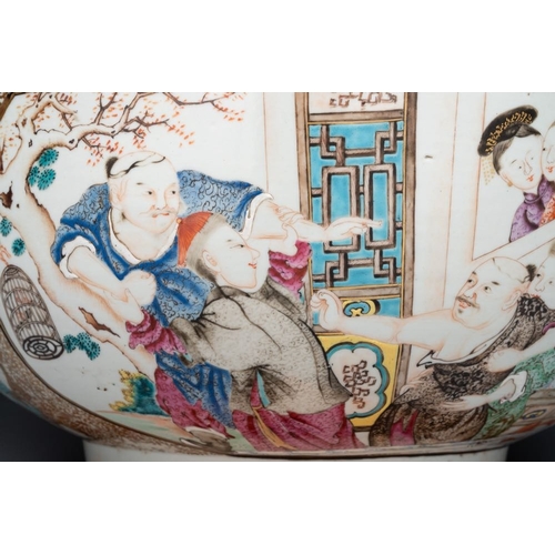 268 - A rare and large Chinese Canton famille rose 'mandarin subject' bowl, Hua Xuan and Ju Qing mark, Qia... 