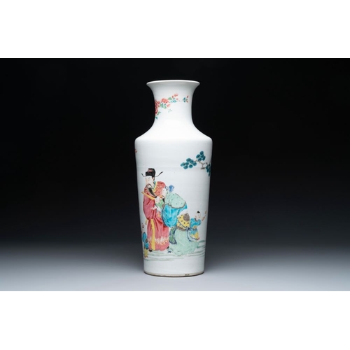 323 - A fine Chinese famille rose 'Sanxing' vase, YongzhengH.: 44,5 cm
 Provenance: An important British p... 