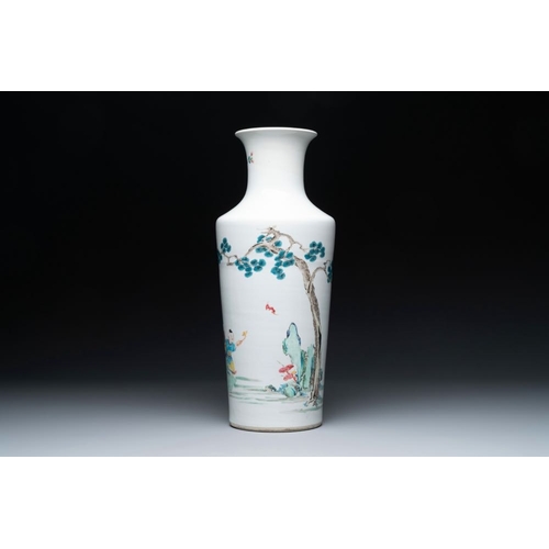 323 - A fine Chinese famille rose 'Sanxing' vase, YongzhengH.: 44,5 cm
 Provenance: An important British p... 