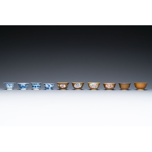 341 - A very extensive collection of Chinese cups and saucers, Kangxi and laterDia.: 14 cm (the largest sa... 