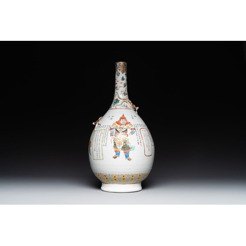 356 - A Chinese famille rose 'Wu Shuang Pu' bottle vase, 19th C.H.: 43,5 cmThe absence of a condition repo... 