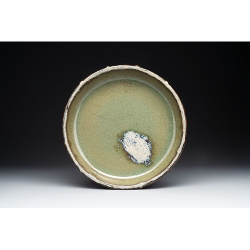 385 - A Chinese Jun-glazed narcissus bowl, probably MingDia.: 27,7 cm - H.: 6,2
 Provenance: The collectio... 