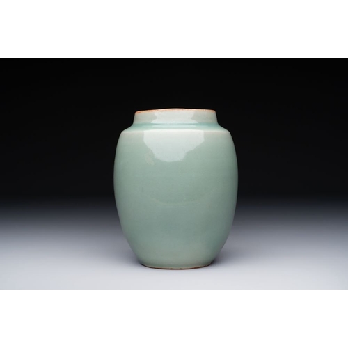 386 - A Chinese Longquan celadon jar, SongH.: 12,9 cmThe absence of a condition report does not imply that... 