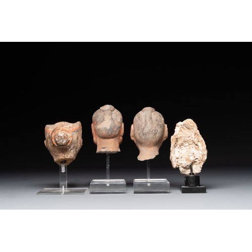 444 - A varied collection of eight pottery, stone and stucco fragments, Asia, 2nd C. B.C. and laterH.: 18 ... 