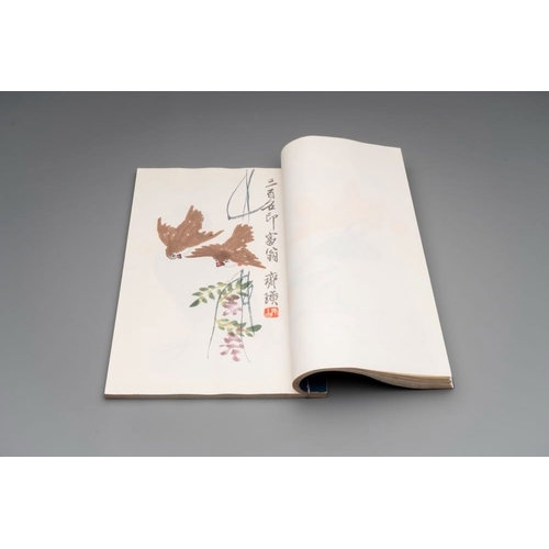 558 - A box with two albums containing 200 woodblocks, 48 of which after Qi Baishi and 38 after Zhang Daqi... 