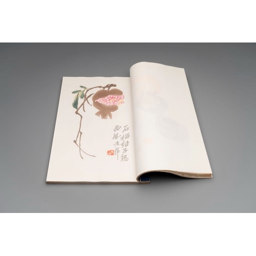 558 - A box with two albums containing 200 woodblocks, 48 of which after Qi Baishi and 38 after Zhang Daqi... 