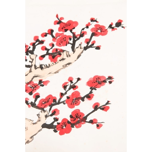 571 - Lu Yanshao (1909-1993): 'Plum blossom', ink on paper, dated 1986Dim.: 166 x 60,5 cm (the scroll)Dim.... 