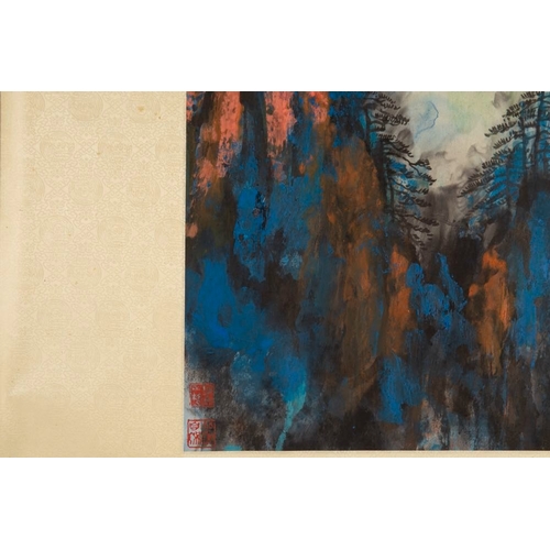 586 - Liu Haisu (1896-1994): 'Mountainous landscape', ink and colour on paperDim.: 83,5 x 168,8 cm (the mo... 