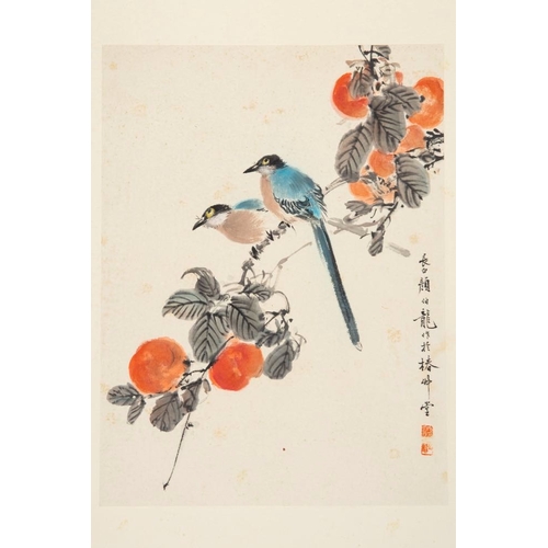 588 - Yan Bolong (1898-1955): 'Birds and flowers', ink and colour on paper, dated 1937Dim.: 57,5 x 82,5 cm... 