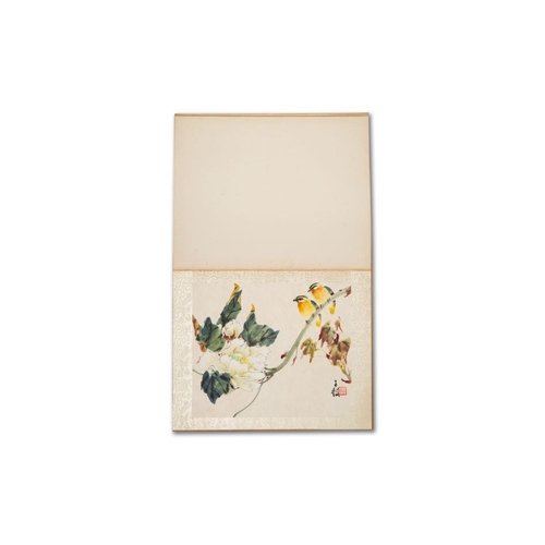 592 - Chinese school: 'Album with eight various works', ink and colour on paper, 20th C.Dim.: 38 x 30,5 (t... 