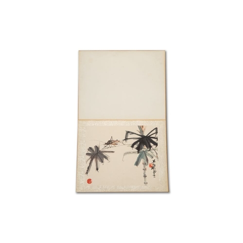 592 - Chinese school: 'Album with eight various works', ink and colour on paper, 20th C.Dim.: 38 x 30,5 (t... 