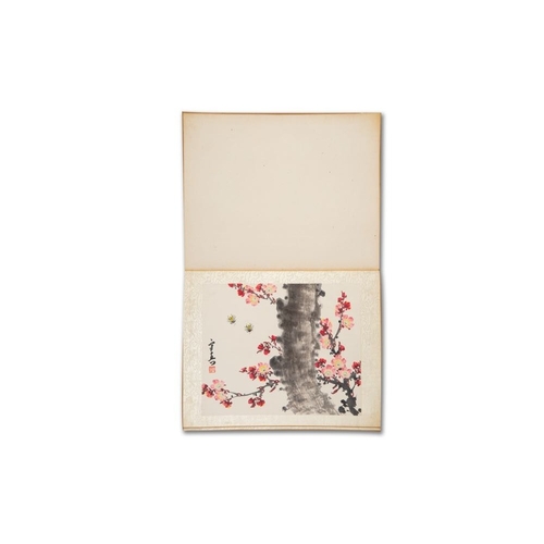 592 - Chinese school: 'Album with eight various works', ink and colour on paper, 20th C.Dim.: 38 x 30,5 (t... 