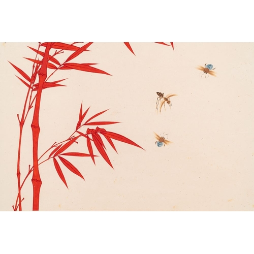 599 - Follower of Yu Fei'an (1889-1959): 'Bamboo and butterfly', ink and colour on paper, dated 1944Dim.: ... 