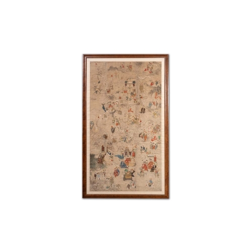 603 - Chinese school: 'Deities in heaven', ink and colour on silk, 19th C.Dim.: 188,50 x 114 cm (the frame... 