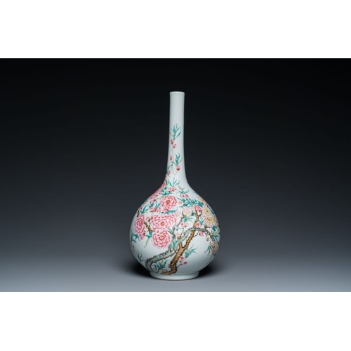 796 - A Chinese famille rose bottle vase, Yongzheng mark, RepublicH.: 42 cmThe absence of a condition repo... 