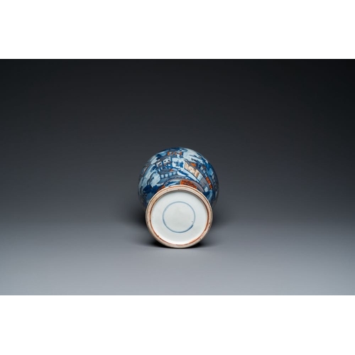 903 - A Chinese blue and white Dutch-decorated 'landscape' vase, KangxiH.: 42,5 cmThe absence of a conditi... 