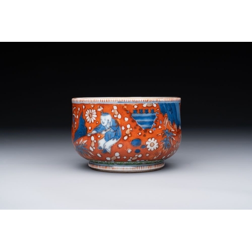 904 - A Chinese English-decorated blue and white censer, KangxiDia.: 10,8 cm - H.: 7 cmThe absence of a co... 