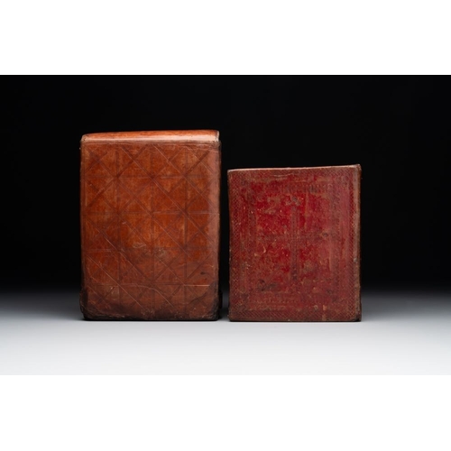 969 - A Coptic Amharic script bible in a leather case, 18th C.Dim.: 16,7 x 6 x 20 cm
 Provenance: - The co... 