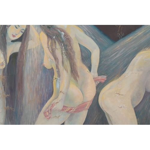 1036 - Do Xuan Doan (1937): 'Ladies at a bathhouse', oil on canvas, signed and dated (19)80Dim.: 106 x 142 ... 