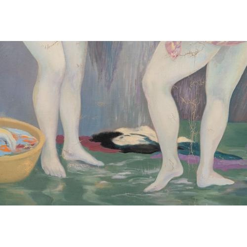 1036 - Do Xuan Doan (1937): 'Ladies at a bathhouse', oil on canvas, signed and dated (19)80Dim.: 106 x 142 ... 