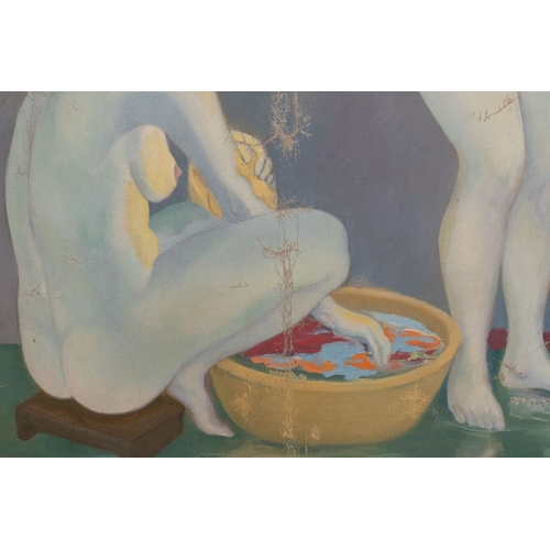 1036 - Do Xuan Doan (1937): 'Ladies at a bathhouse', oil on canvas, signed and dated (19)80Dim.: 106 x 142 ... 