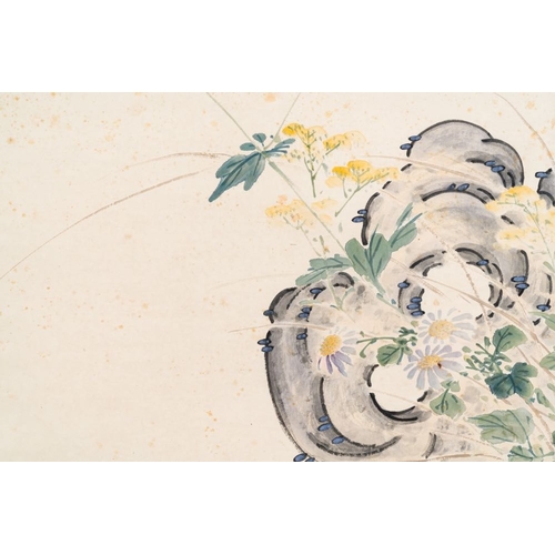 1047 - Chen Shuren  (1884-1948): 'Quail', ink and colour on paperDim.: 198 x 49 cm (the scroll)Dim.: 72,5 x... 