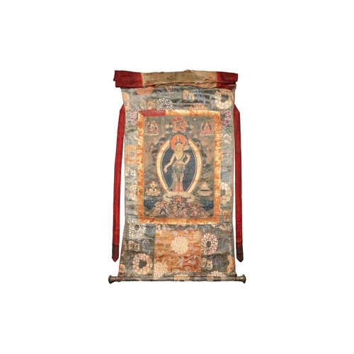 1056 - A Tibetan thangka depicting Padmapani, 19th C.Dim.: 119 x 82 cm (the mount)Dim.: 60 x 42 cm (the wor... 