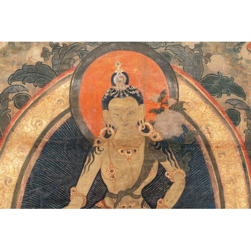 1056 - A Tibetan thangka depicting Padmapani, 19th C.Dim.: 119 x 82 cm (the mount)Dim.: 60 x 42 cm (the wor... 