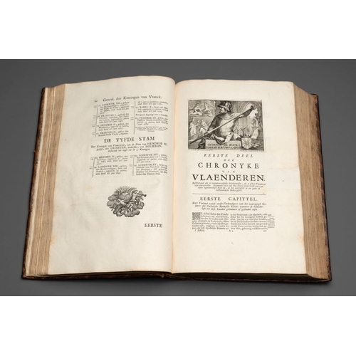 1105 - Chronyke van Vlaenderen, a chronicle of Flanders in three volumes, Flanders, 1726-1736Dim.: 36 x 24,... 